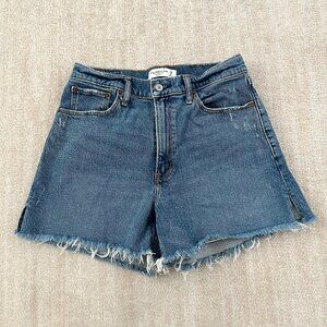 Abercrombie & Fitch Curve Love 4" Mom Jeans Shorts 29 / 8 High Rise Blue